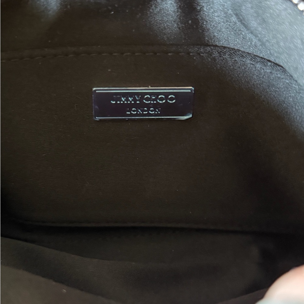Jimmy Choo Black Satin Clutch - Picture 5 of 6